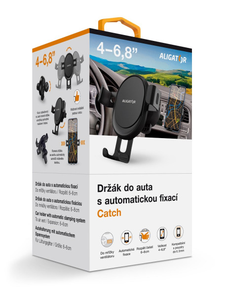 Držák do auta s automatickou fixací HA18 Aligator catch do ventilační mřížky, univerzální