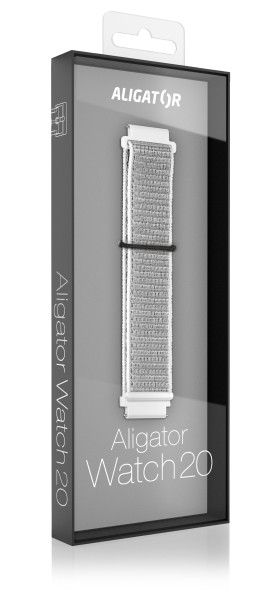 Řemínek nylonový ALIGATOR 20mm, bílý
