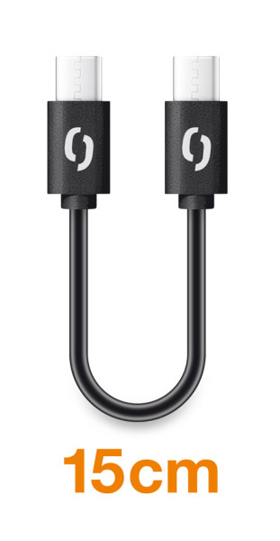 Datový kabel ALIGATOR POWER USB-C/USB-C 15cm, černý
