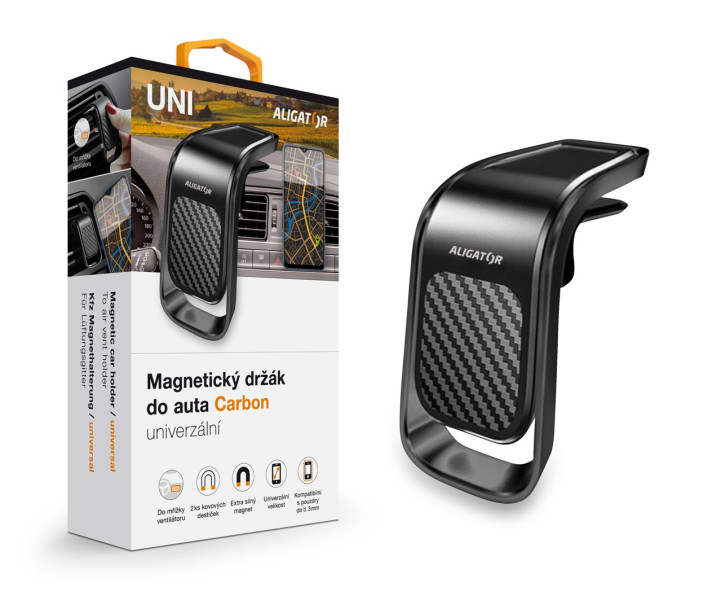 Magnetický držák do auta HA15 Aligator Carbon, univerzální