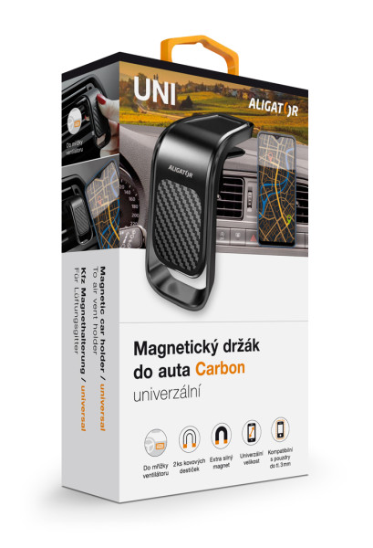 Magnetický držák do auta HA15 Aligator Carbon, univerzální