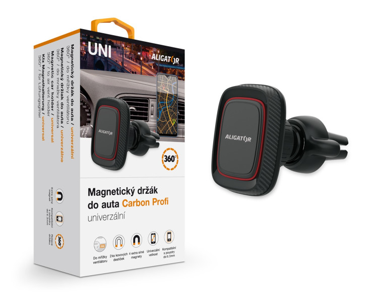 Magnetický držák do auta HA16 Aligator Carbon profi, univerzální