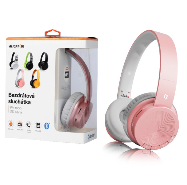 Bluetooth sluchátka ALIGATOR AH02 - rosegold
