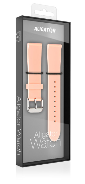 Řemínek silikonový ALIGATOR 18mm, meruňkový