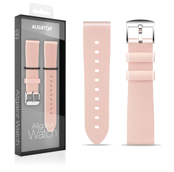 Řemínek silikonový ALIGATOR 18mm, růžový