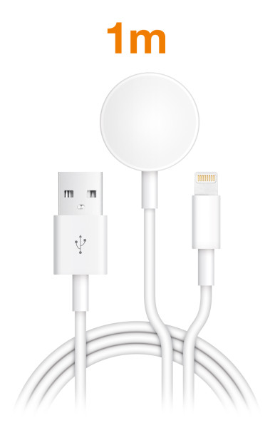 Nabíjecí kabel Aligator 2v1 Pro iPhone/iPad a Apple Watch, bílý