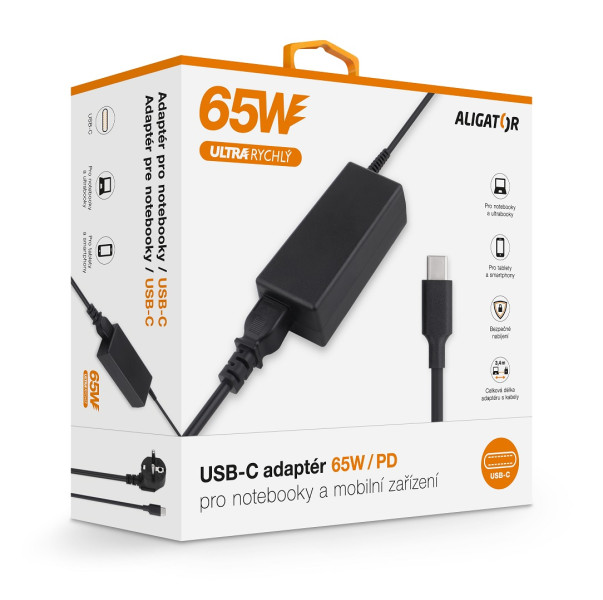 Chytrý USB-C adaptér Aligator power delivery 65W