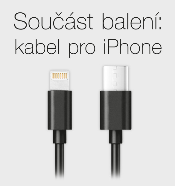 Chytrá Mini nabíječka do auta ALIGATOR Power Delivery 30W, USB-C + USB-A, USB-C kabel pro iPhone/iPad, černá