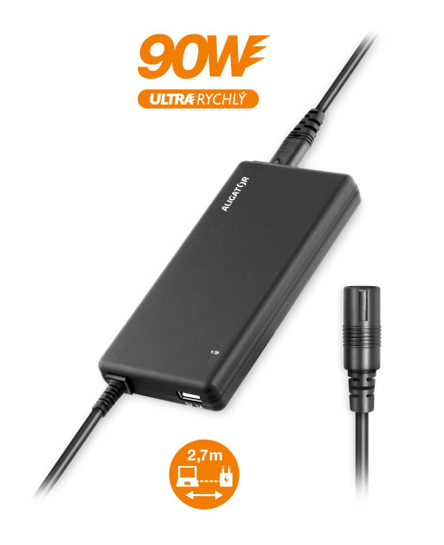Univerzální adaptér pro notebooky SE 16 výměnnými konektory a USB, 90W