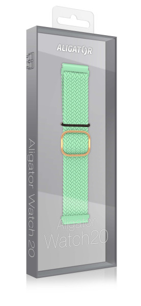 Řemínek textilní Aligator 20mm, tyrkysový