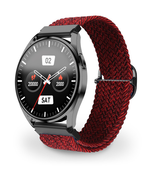 Řemínek textilní Aligator 22mm, černo-vínový
