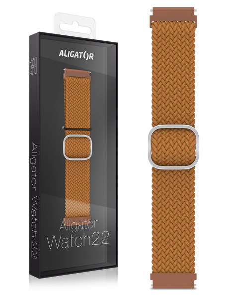 Řemínek textilní Aligator 22mm, hnědý
