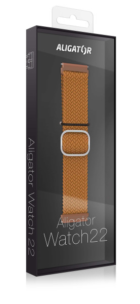 Řemínek textilní Aligator 22mm, hnědý