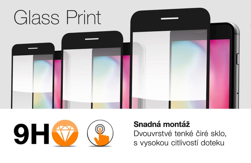 Ochranné sklo print iPhone 14 Pro Max černé