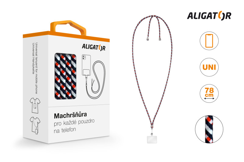 Šňůrka Crossbody Aligator Machršňůra UNI trikolora