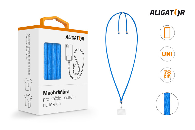 Šňůrka Crossbody Aligator Machršňůra UNI modrá