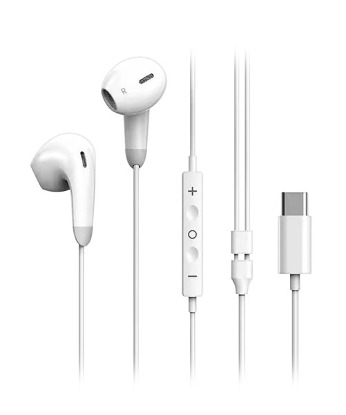 Sluchátka ALIGATOR AE007 Cool Music, USB-C, bílá