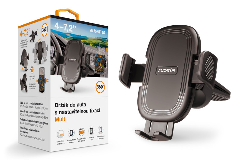 Držák do auta s nastavitelnou fixací HA20 Aligator multi do ventilační mřížky, univerzální