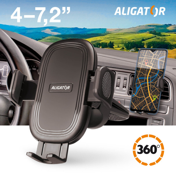 Držák do auta s nastavitelnou fixací HA20 Aligator multi do ventilační mřížky, univerzální