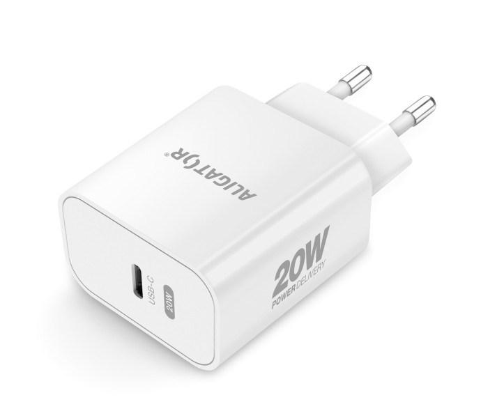 Rychlá nabíječka USB-C Aligator PD 20W s kabelem USB-C/lightning (iPhone), bílá