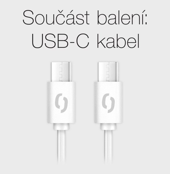 Rychlá nabíječka ALIGATOR Mini, PD 20W, USB-C/USB-C kabel, bílá