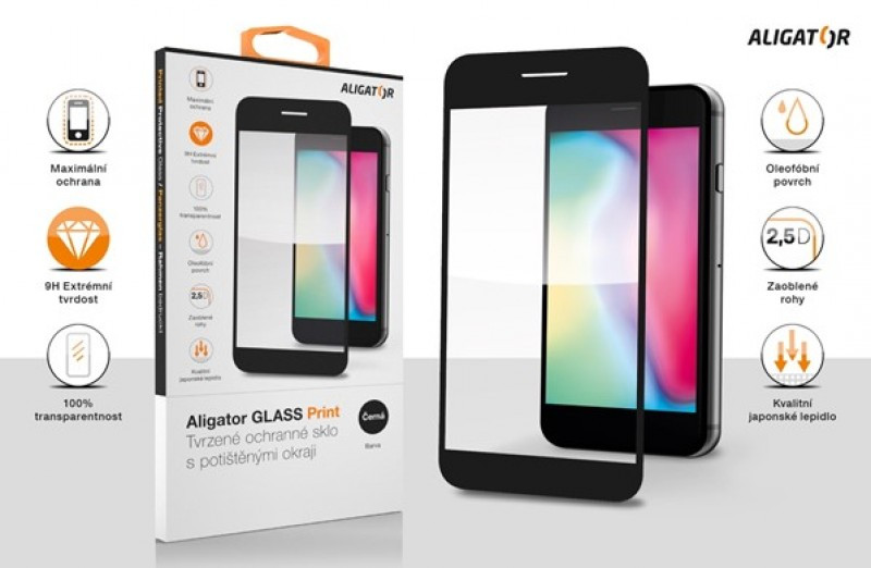 Ochranné sklo print Xiaomi Redmi 12C, černé