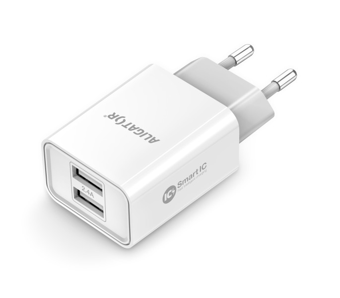 Nabíječka cd ali s 2xUSB výstupem, 2,4A, Smart ic, bílá