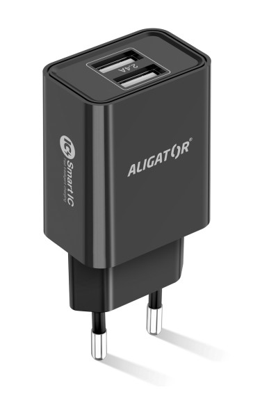 Nabíječka cd ali USB-C 2xUSB výstup, 2,4A, Smart ic, černá