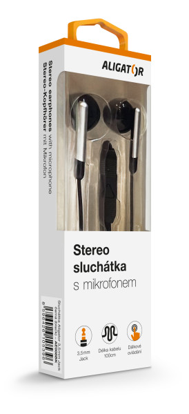 Sluchátka ALIGATOR AE008 Design&Music, černá