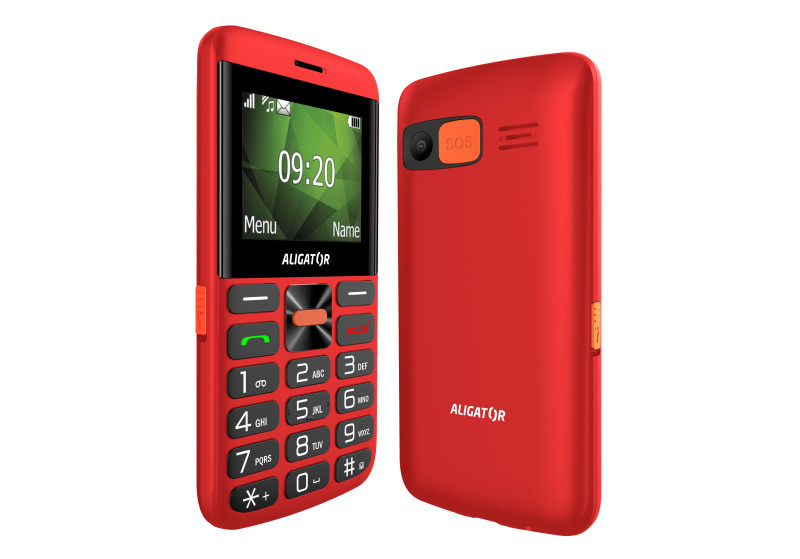 Telefon pro seniory Aligator A910 4G Senior, červený, s nabíjecím stojánkem