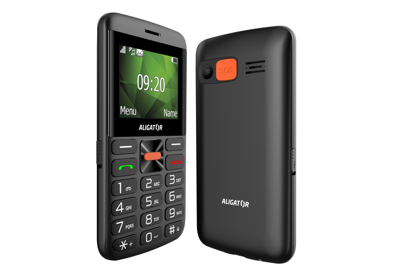 Telefon pro seniory Aligator A910 4G Senior, černý, s nabíjecím stojánkem