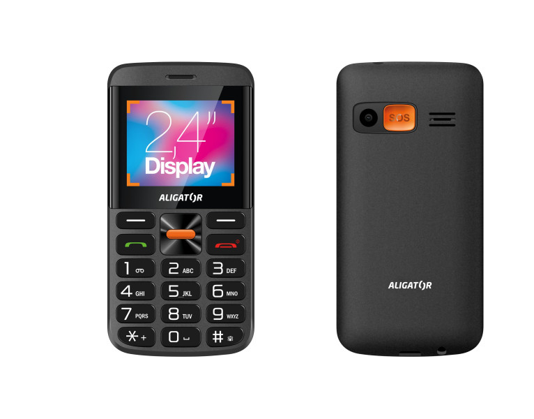 Telefon pro seniory Aligator A910 4G Senior, černý, s nabíjecím stojánkem