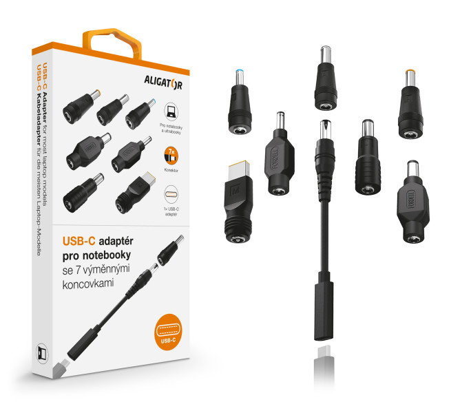 USB-C adaptér pro notebooky a ultrabooky SE 7 výměnnými koncovkami