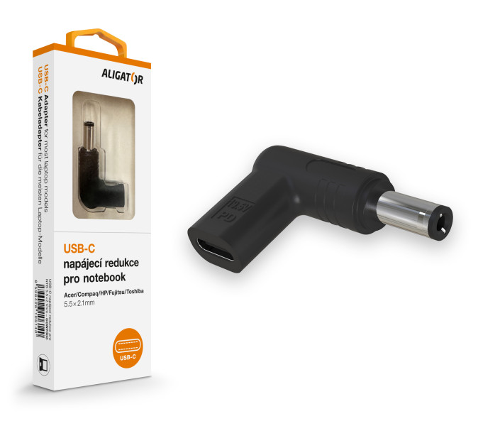 USB-C napájecí redukce 5,5 x 2,1mm pro notebooky acer/compaq/HP/fujitsu/toshiba