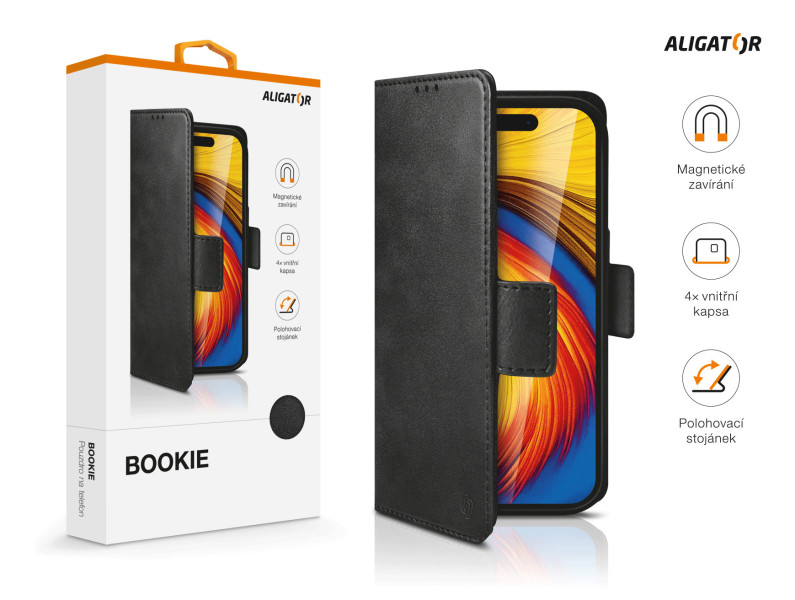 Pouzdro Aligator bookie Xiaomi Redmi Note 12 Pro, černé