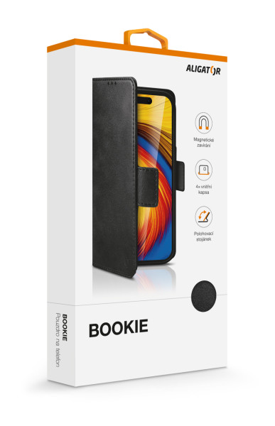 Pouzdro Aligator bookie Xiaomi Redmi Note 12 Pro, černé