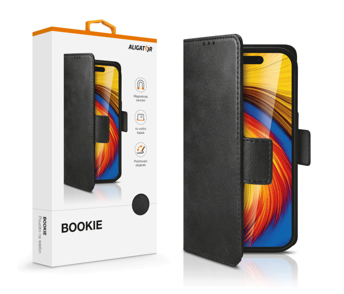 Pouzdro Aligator bookie Xiaomi Redmi Note 12 4G, černé