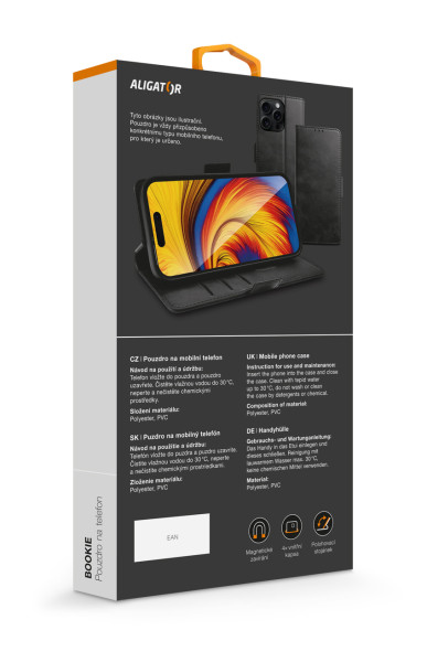 Pouzdro Aligator bookie Xiaomi Redmi Note 12 4G, černé
