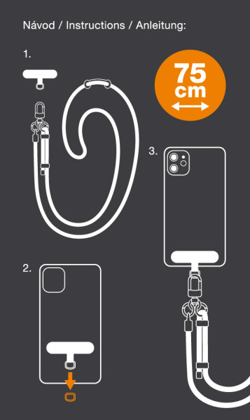 Šňůrka Crossbody Aligator Echt Machršňůra UNI černá