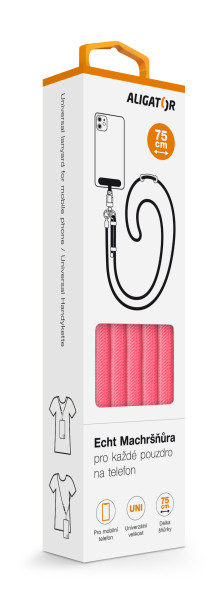 Šňůrka Crossbody Aligator Echt Machršňůra UNI neonově růžová