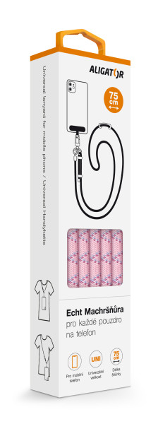 Šňůrka Crossbody Aligator Echt Machršňůra UNI světle růžová