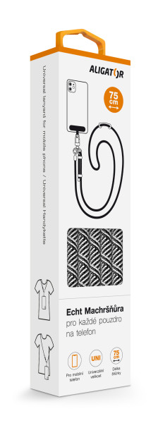 Šňůrka Crossbody Aligator Echt Machršňůra UNI černo-bílá