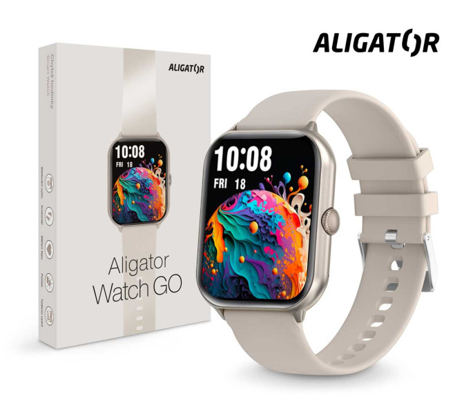Chytré hodinky Aligator Watch go, hvězdně stříbrné