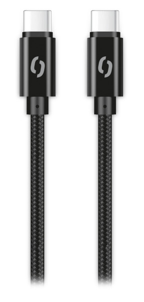 Datový kabel ALIGATOR TUBA, 65W, USB-C/USB-C 1m černý