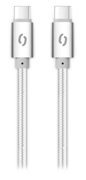 Datový kabel ALIGATOR TUBA, 65W, USB-C/USB-C 1m bílý