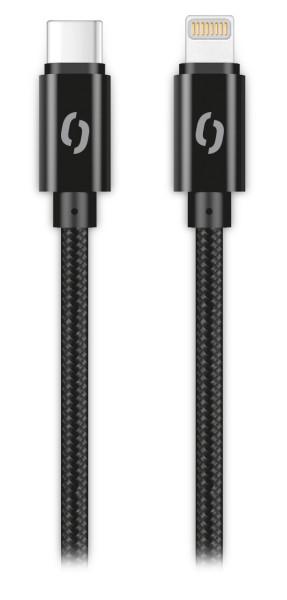 Datový kabel Aligator tuba 30W, USB-C/lightning černý