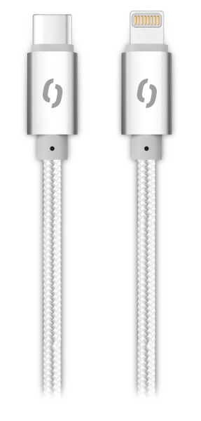 Datový kabel Aligator tuba 30W, USB-C/lightning 1m bílý
