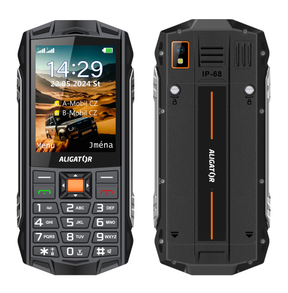 Odolný telefon Aligator R45 eXtremo, černo-oranžový