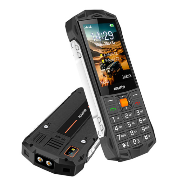 Odolný telefon Aligator R45 eXtremo, černo-oranžový