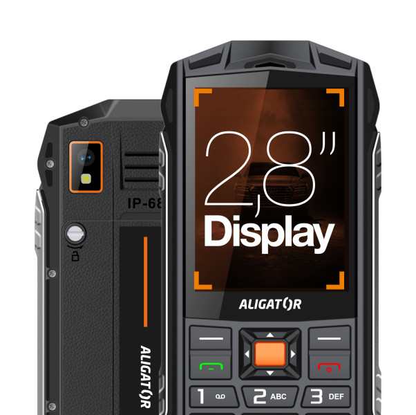 Odolný telefon Aligator R45 eXtremo, černo-oranžový